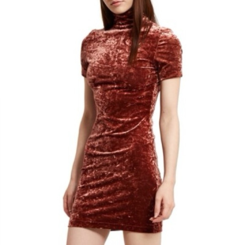 Rachel Comey Velvet Mini Dress in Rich Rust
